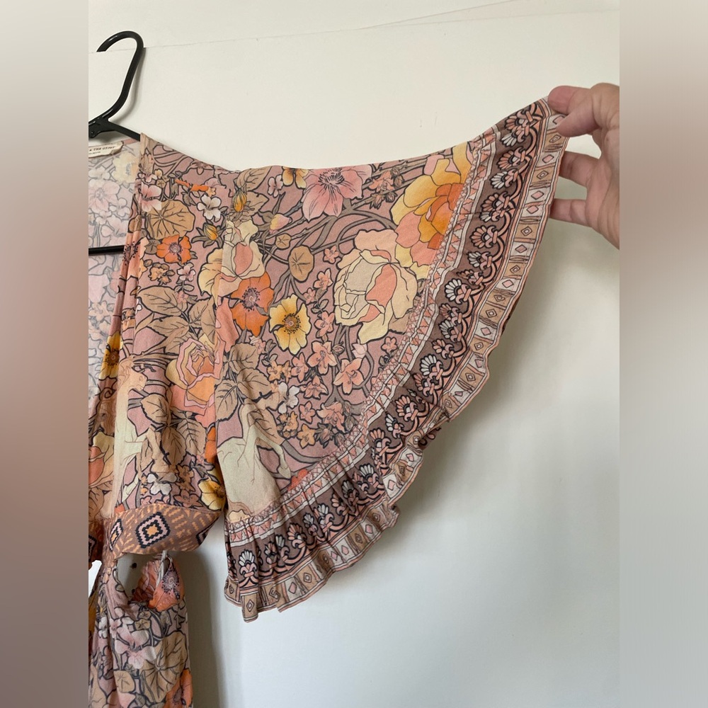 Spell Floral Pink Peach Bohemian Maxi Dress - Picture 3 of 7